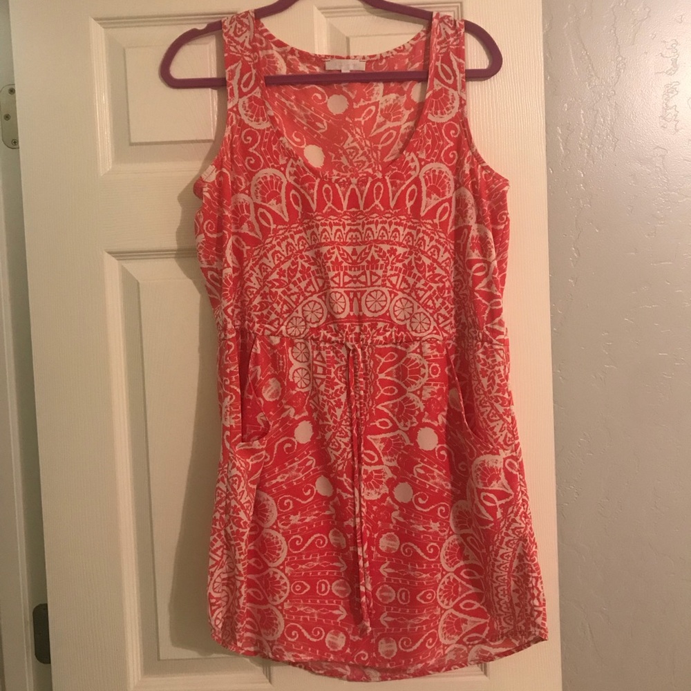 Pink patterned summer dress